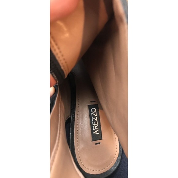 Arezzo Sandals High Heel Booties Black Suede Leather Sz 5 6 B Eu 36 Stilettos - Picture 6 of 7